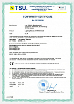 DL/A lighting conformity certificate (Low Voltage Directive, EMC Directive)